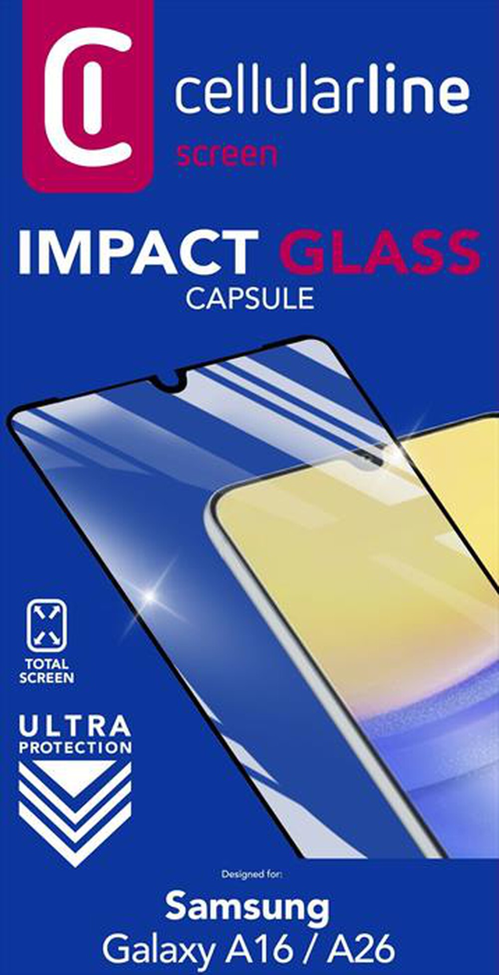 "CELLULARLINE - IMPACT GLASS CAPSULE - GALAXY A16-Transparent"