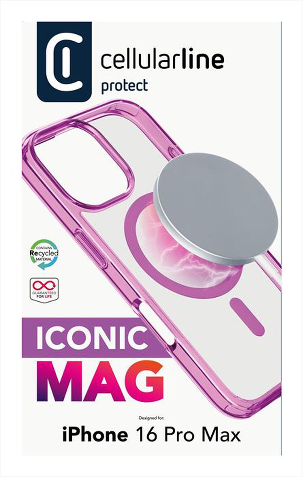 "CELLULARLINE - ICONIC MAG - IPHONE 16 PRO MAX-Pink"
