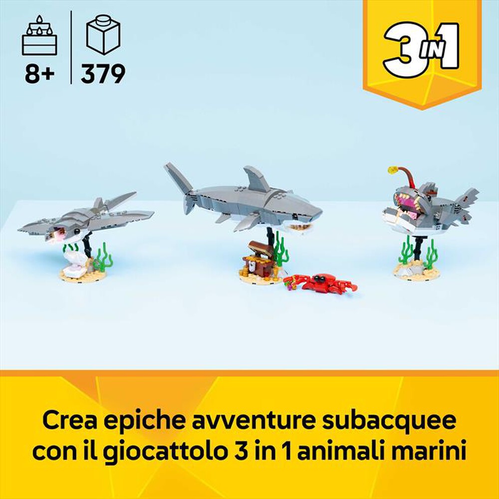 Immagine del prodotto LEGO - CREATOR 3IN1 Squalo con scrigno del tesoro - 31381