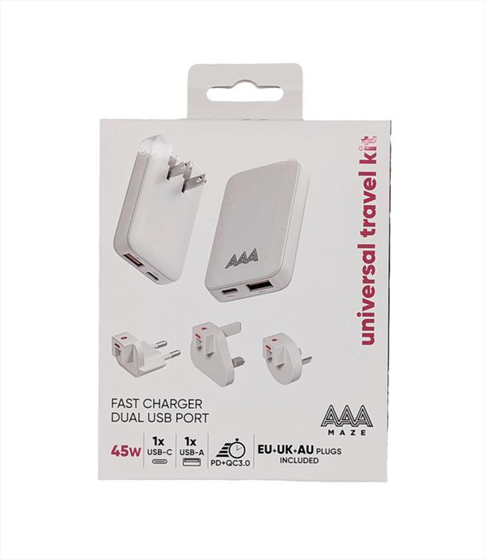 Immagine del prodotto AAAMAZE - CARICATORE DA MURO AAAMAZE 45W USB - TYPE-C-Bianco