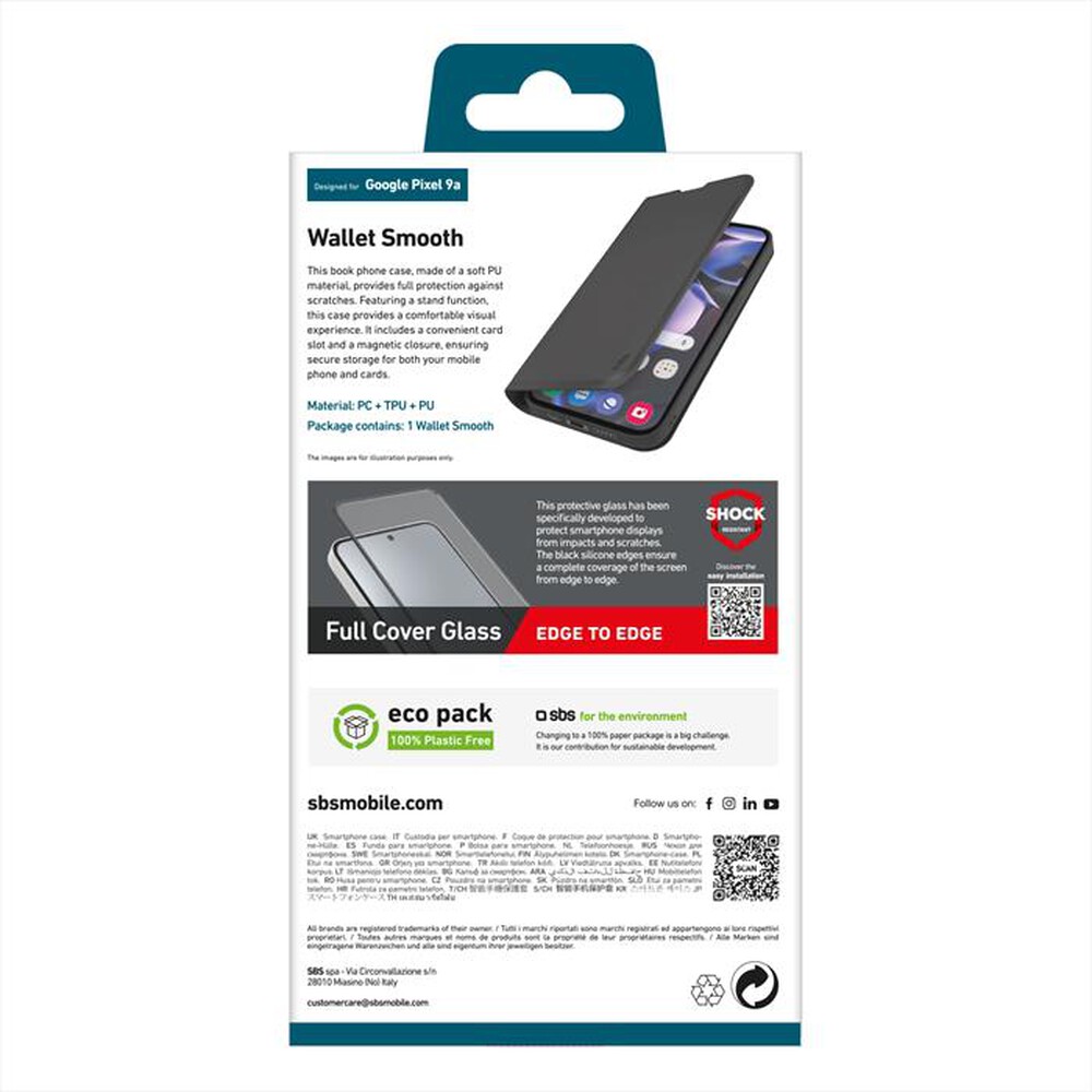 Immagine del prodotto SBS - Custodia a libro per Google Pixel 9a-Nero