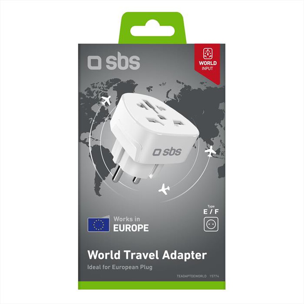 Immagine del prodotto SBS - Adattatore muro Shucko / tedesca a Universale-Bianco