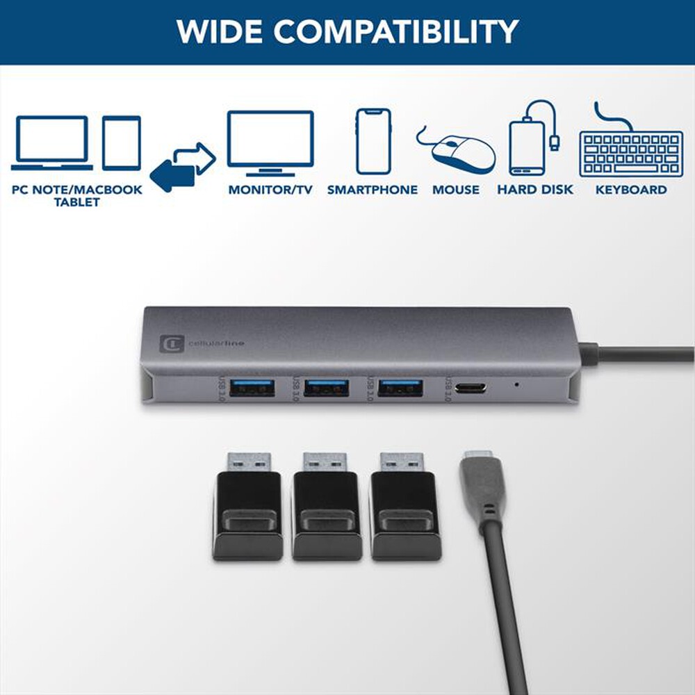 Immagine del prodotto CELLULARLINE - HUB PRO a 9 porte-Nero