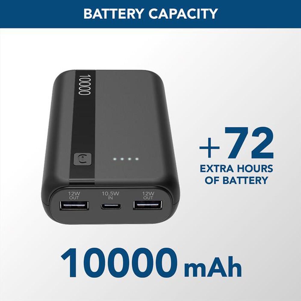 "CELLULARLINE - Powerbank PBENTRY10000K-Nero"