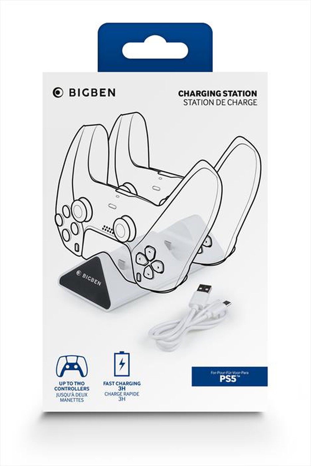 "NACON - BASE RICARICA USB 2 CONTROLLER DUALSENSE PS5-Nero"