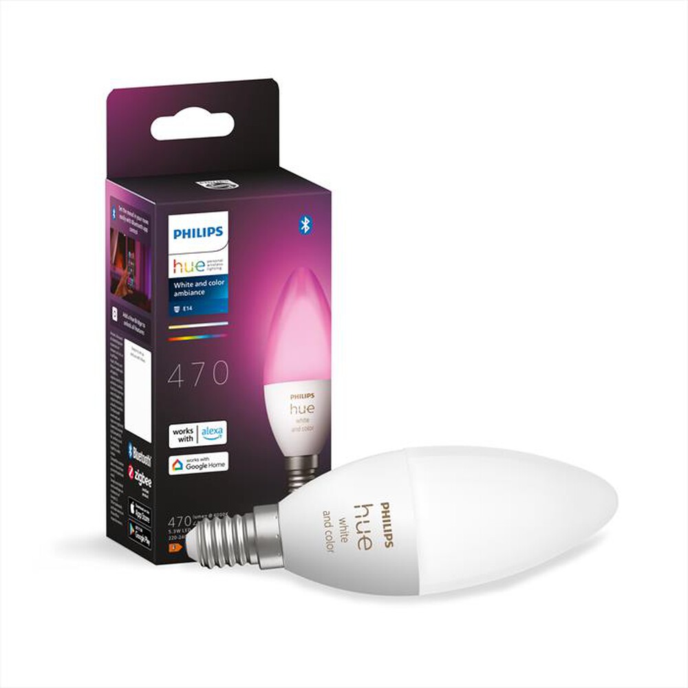"PHILIPS - HUE WHITE AND COLOR AMBIANCE LAMPADINA E14 5.3W-Bianco"