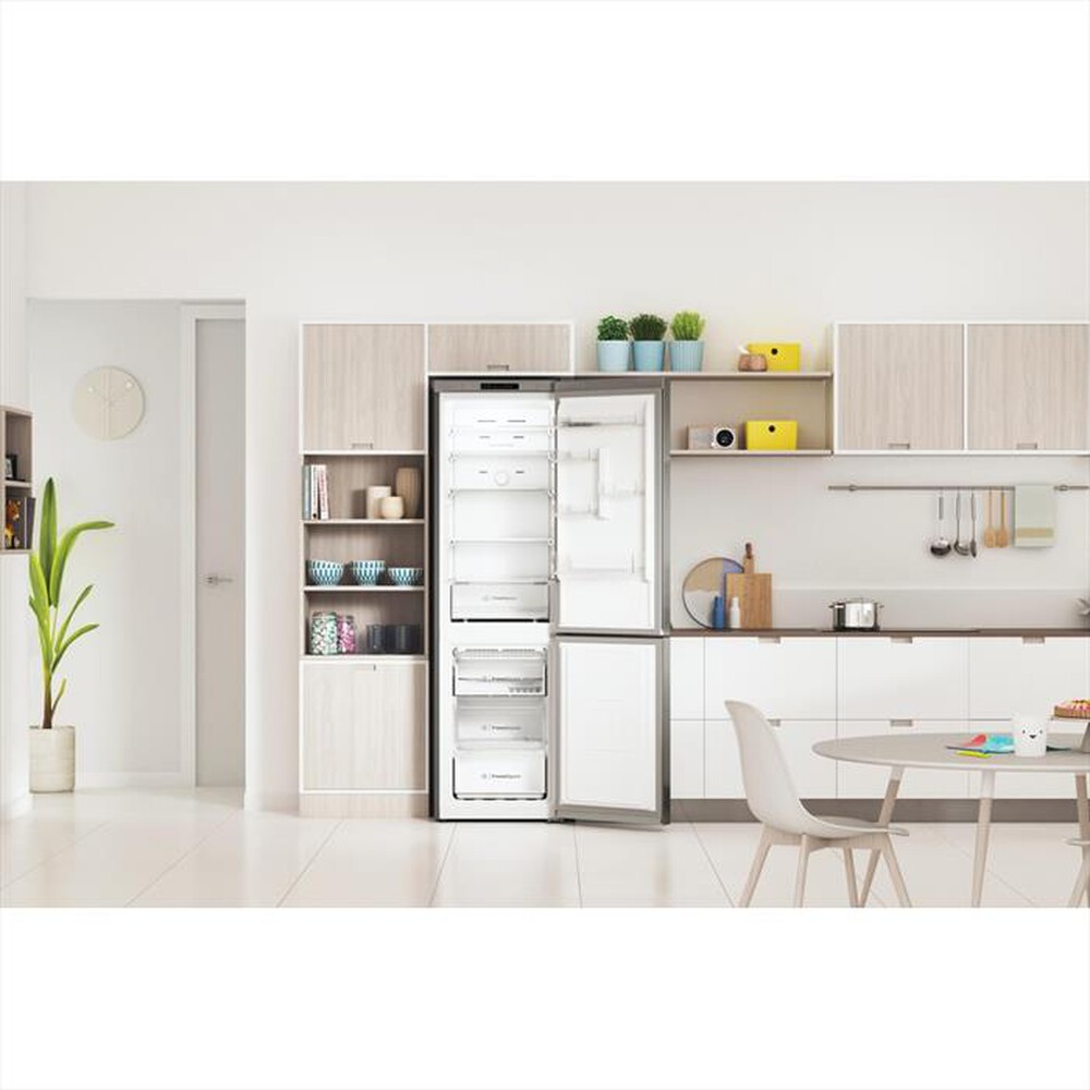"INDESIT - Frigorifero combinato PUSH&GO INFC9 TI22X Classe E-Stainless steel"