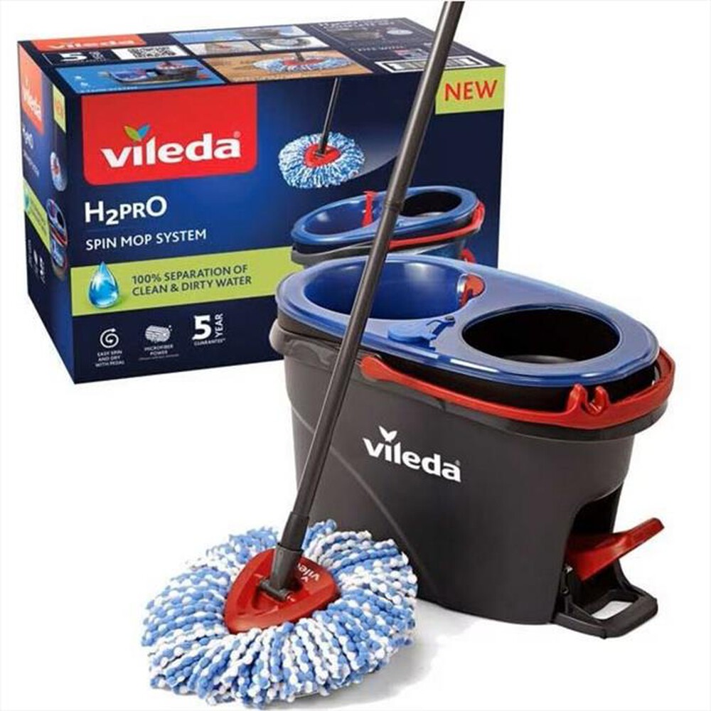 Immagine del prodotto VILEDA - Spazzolone microfibra 178332 H2PRO SPINMOP SISTEMA-Nero/BLU/Rosso