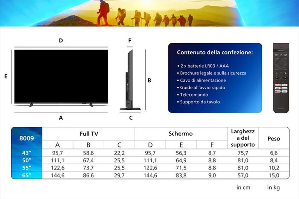 Immagine del prodotto PHILIPS - Smart TV LED UHD 4K 55" 55PUS8009/12-Black