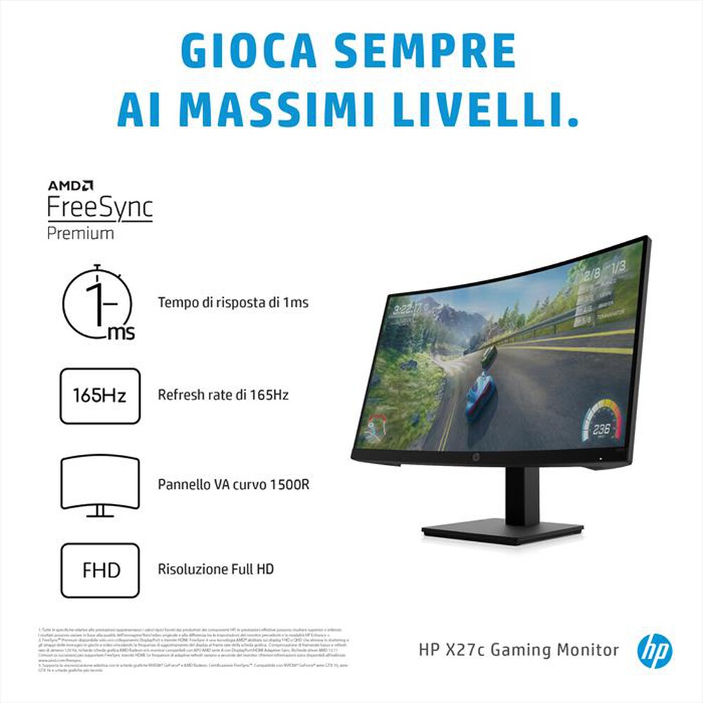 "HP - Monitor 27\" X27C FHD-Shadow Black"