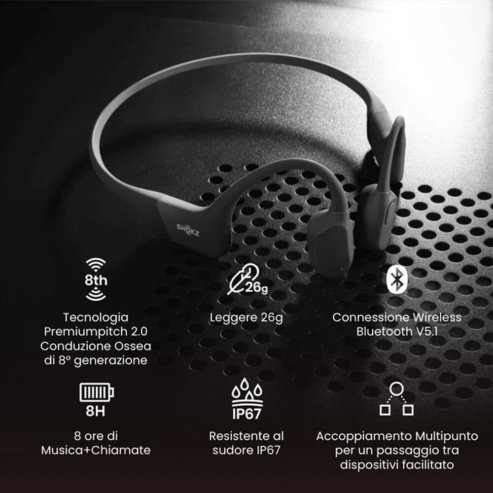 "SHOKZ - Auricolare Bluetooth OPENRUN-Black"