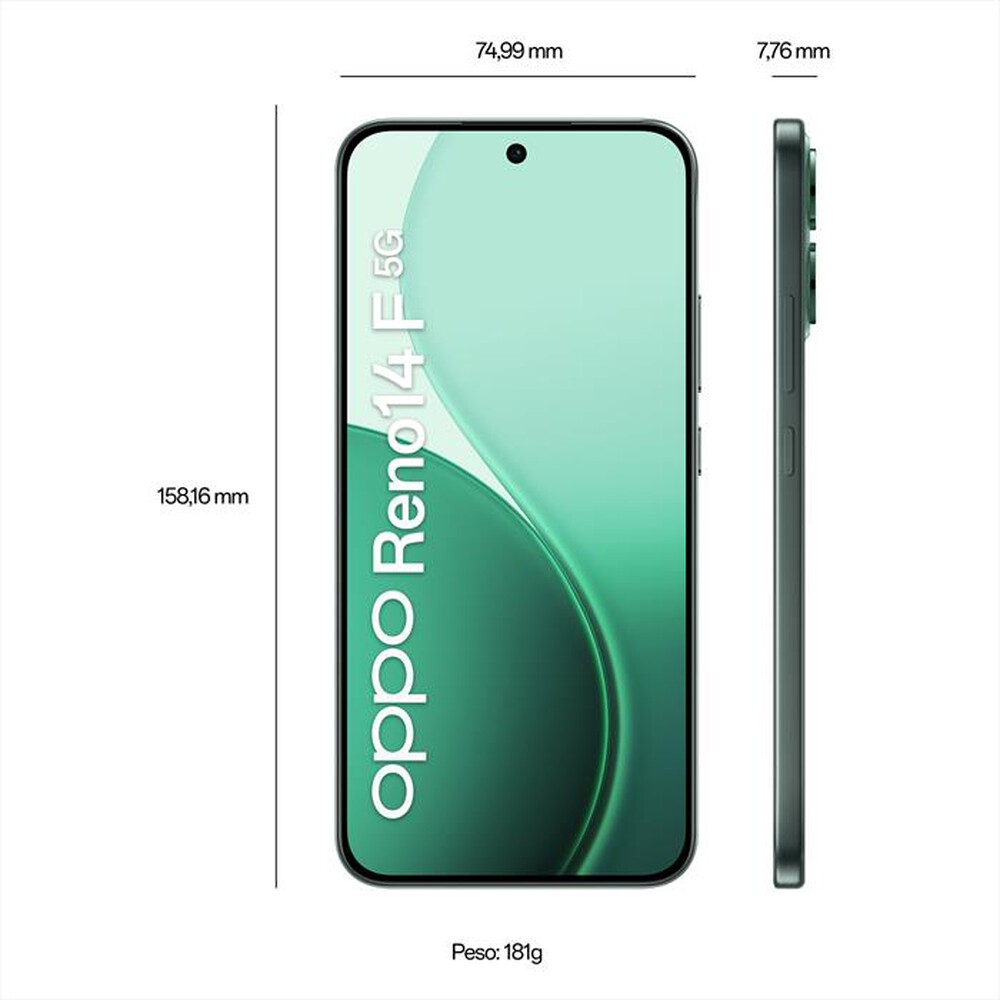 Immagine del prodotto OPPO - Smartphone RENO14 F 5G 8+256GB-Luminous Green