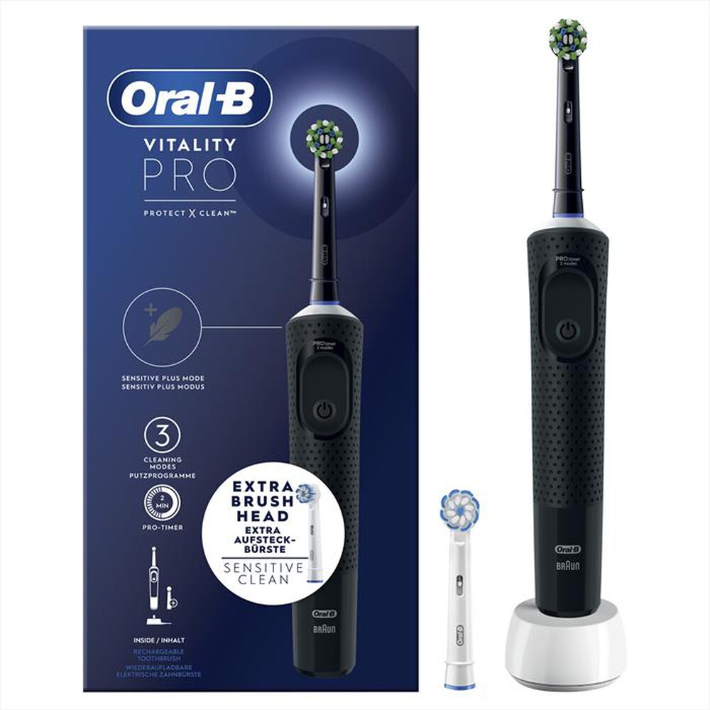 "ORAL-B - Spazzolino Elettrico Ricaricabile VITALITY PRO-Nero"