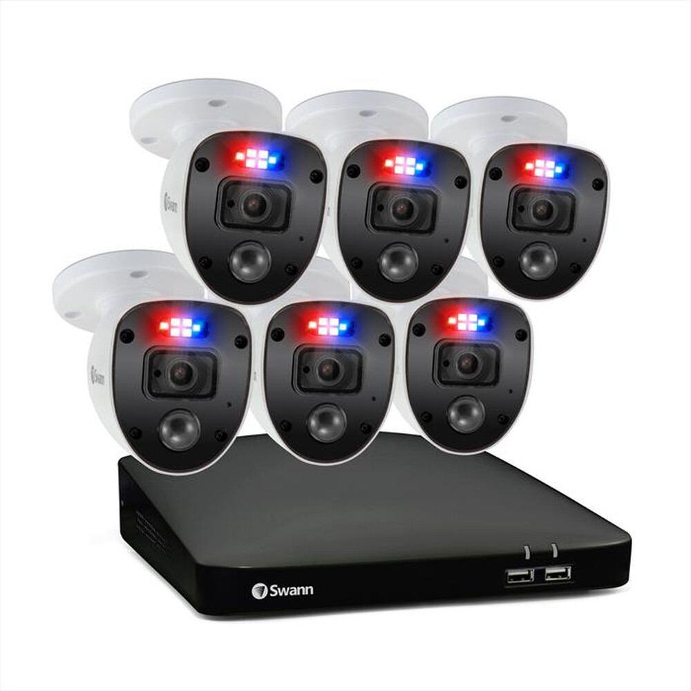 "SWANN - KIT NVR 1TB 8CH + 6 CAM FULL HD-White"