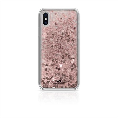 WHITE DIAMOND - SPARKLE COVER IPHONE X/XS CUORI-ROSA/TPU