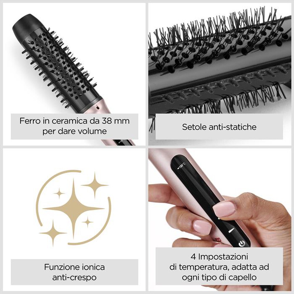 Immagine del prodotto BABYLISS - Ferro con spazzola HSB200E-NERO/ROSA