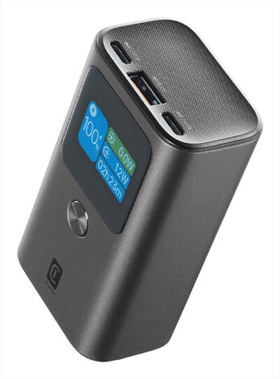 CELLULARLINE - Power Bank 10000mAh 30W display LCD PBULTRON10000D-Nero