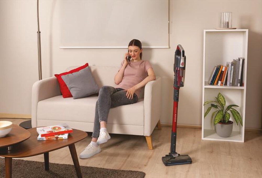 "HOOVER - Aspirapolvere ricaricabile HF522STH-Grigio, Rosso"
