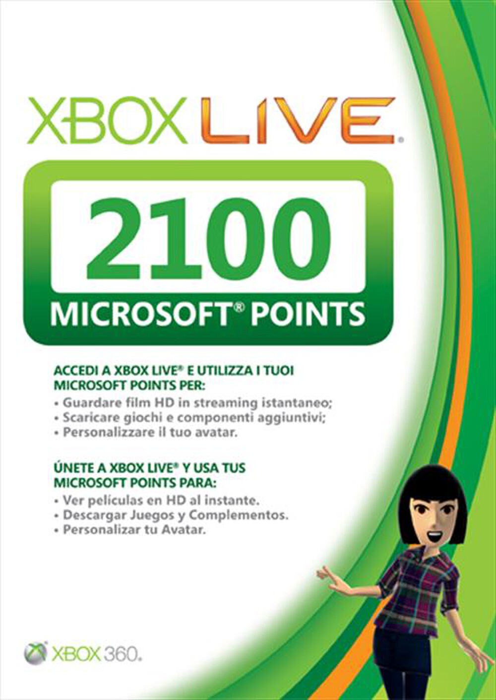 Immagine del prodotto MICROSOFT - XBOX360 Live 2100 punti Card