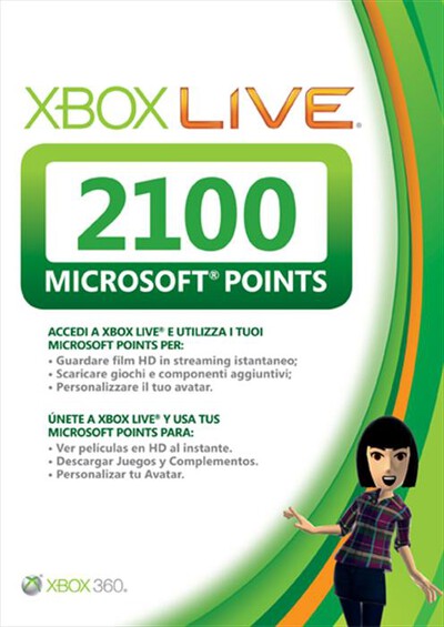 MICROSOFT - XBOX360 Live 2100 punti Card - 