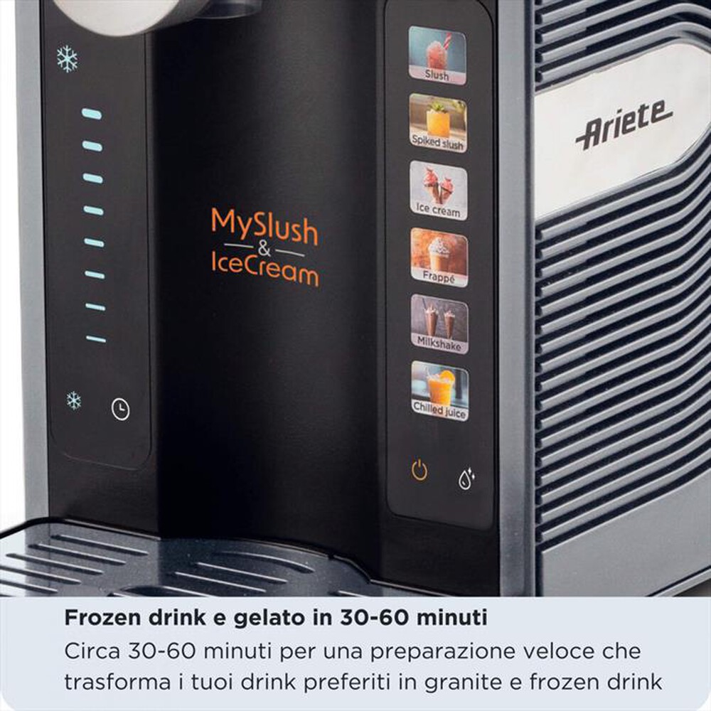 Immagine del prodotto ARIETE - Macchina granite e gelati 655 MYSLUSH & ICECREAM-Acciaio inox, Nero