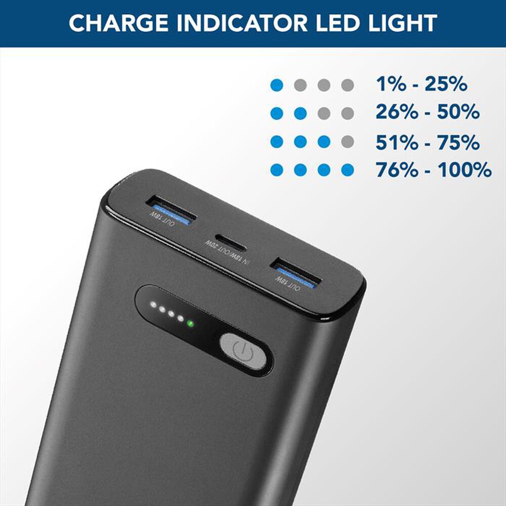 Immagine del prodotto CELLULARLINE - Caricabatterie Portatile PBFAST01PD20000K-Nero