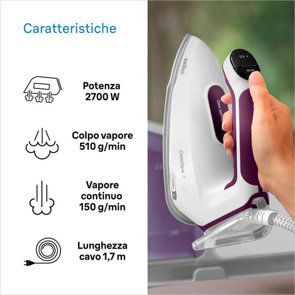 Immagine del prodotto BRAUN - SISTEMA STIRANTE CARESTYLE 7 IS7266VI-Bianco viola