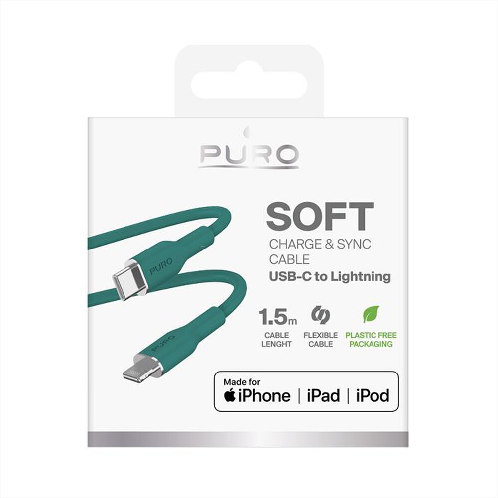 Immagine del prodotto PURO - Cavo ICON USB-C/Lightning PUCAPLTUSBCICONDKGRN-Jade