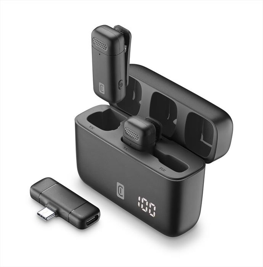 Immagine del prodotto CELLULARLINE - Talk Pro Kit di due microfoni e un ricevitore-Nero