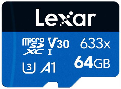 LEXAR - MICROSDXC 633X 64GB NO ADAT-Black/Blue