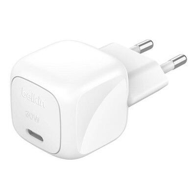 BELKIN - CARICABATTERIA DA PARETE USB-C COMPATTO DA 30 W-Bianco