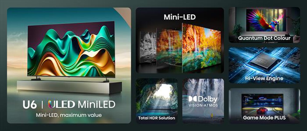"HISENSE - Smart TV MINI LED UHD 4K 55\" 55U69NQ-NERO"