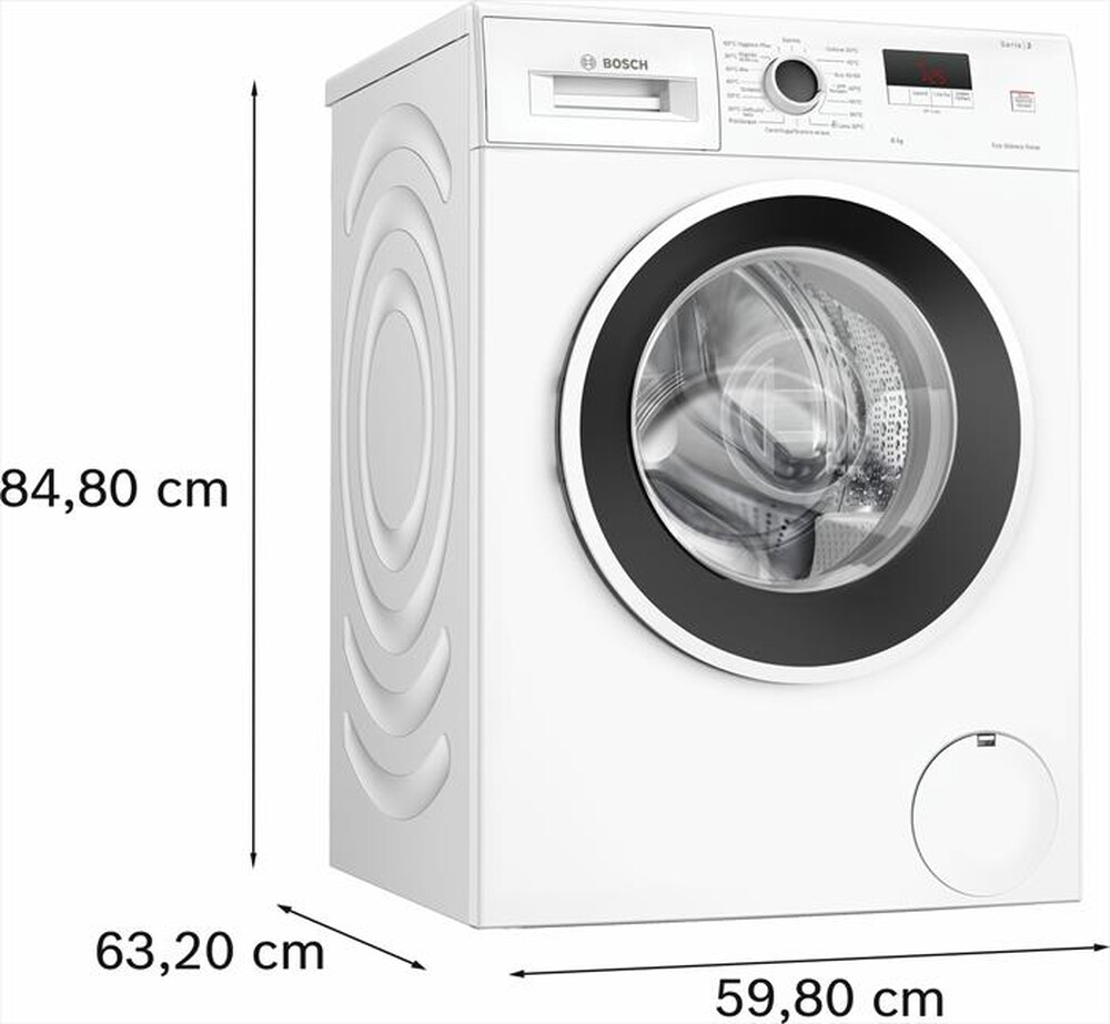 Immagine del prodotto BOSCH - Lavatrice Serie 2 WGE03200IT 8Kg 1200g/m Classe A-Bianco