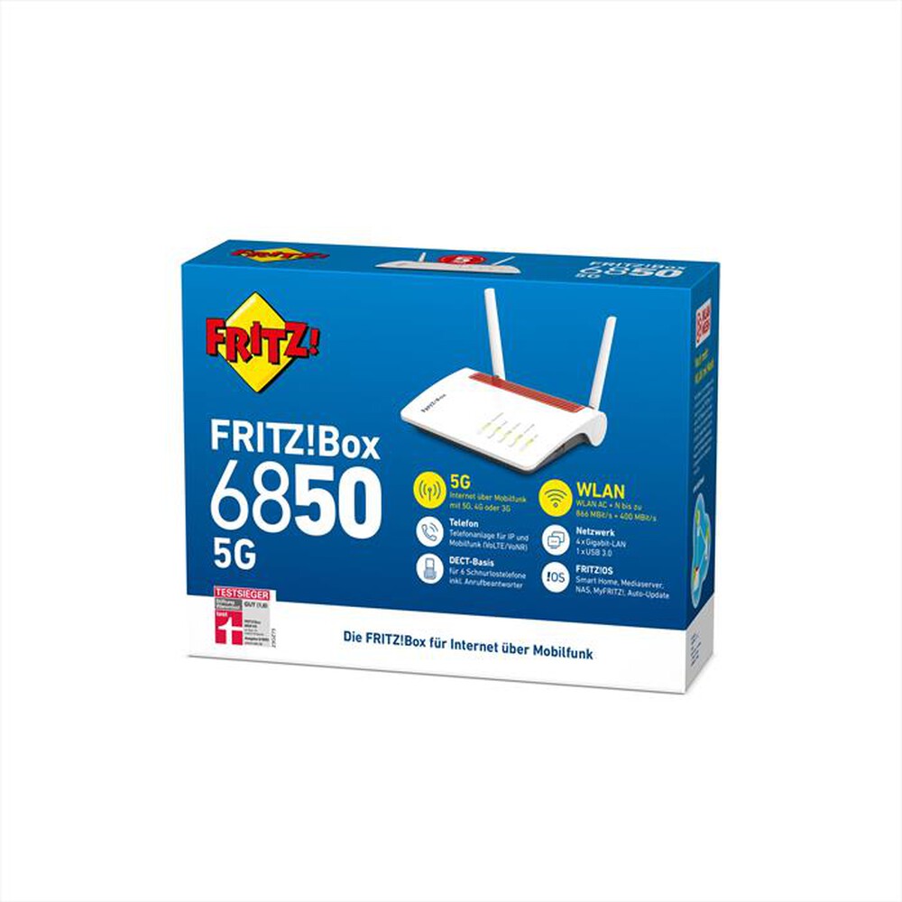 Immagine del prodotto FRITZ! - Router BOX 6850 5G-bianco/rosso