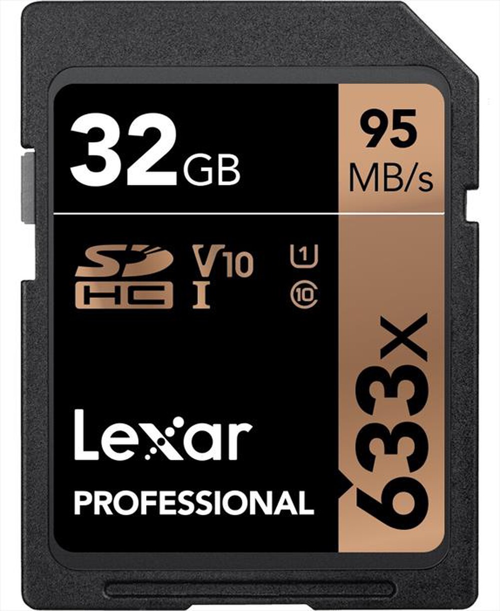 "LEXAR - 32GB 633X SDHC C10 V10 U1 GLOBAL-Black"