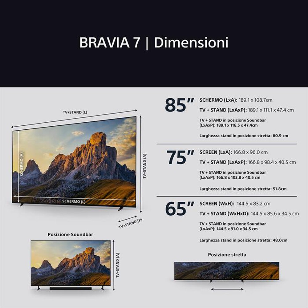 Immagine del prodotto SONY - Smart TV MINI LED UHD 4K 65" K65XR70AEP-Nero
