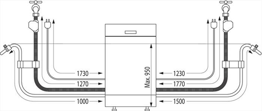 "HISENSE - Lavastoviglie HV63D16EX Classe D 16 coperti-Bianco"