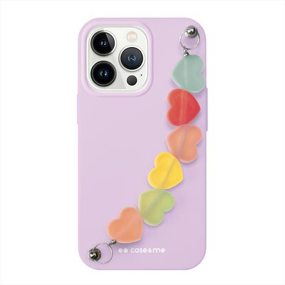 CASEME - Cover catena cuore CMCHAINHRTIP1361V per iPhone 13-Viola