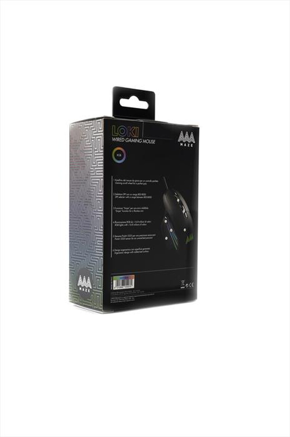"AAAMAZE - MOUSE GAMING LOKY CON FILO-Nero"