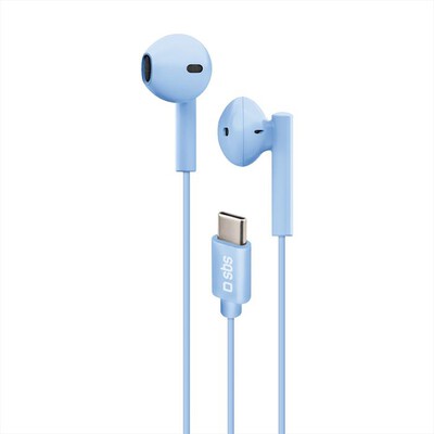 SBS - Auricolare con filo TEEARTYCAPB-Azzurro