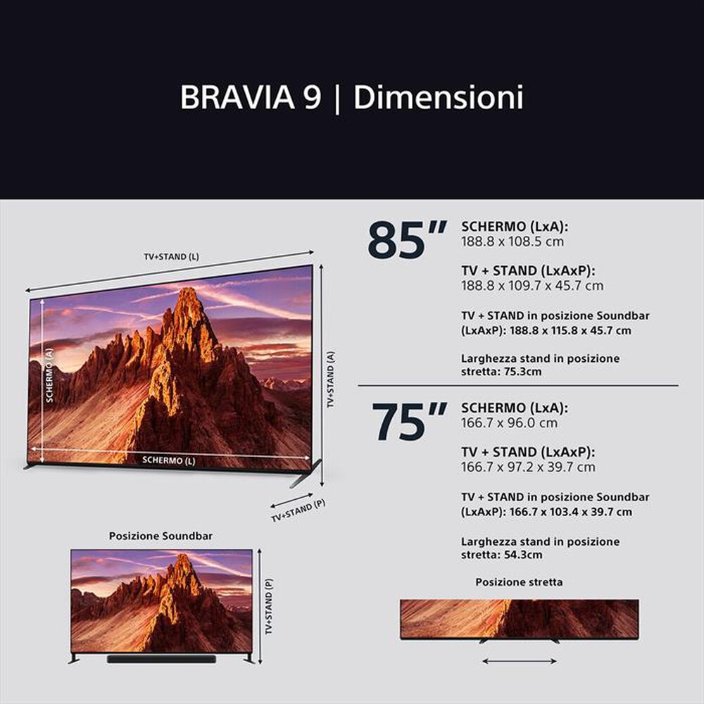"SONY - Smart TV MINI LED UHD 4K 85\" K85XR90PAEP-Nero"