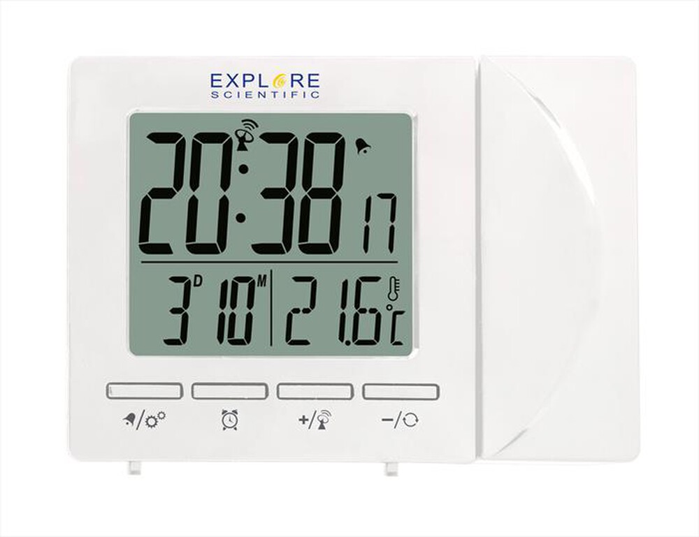 "EXPLORE SCIENTIFIC - RDP1001 OROLOGIO RADIOCONTROLLATO CON PROIEZIONE-White"