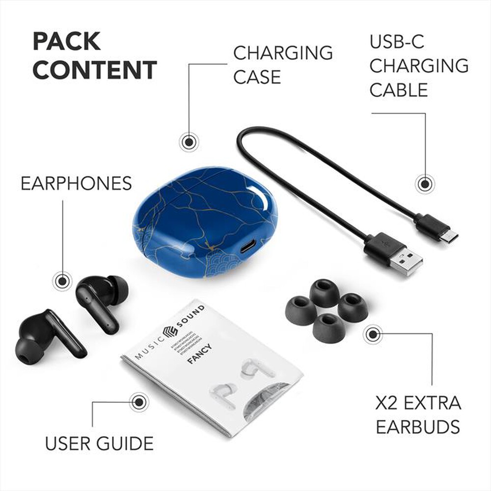 Immagine del prodotto CELLULARLINE - Auricolari Bluetooth TWS FANCY-Blu