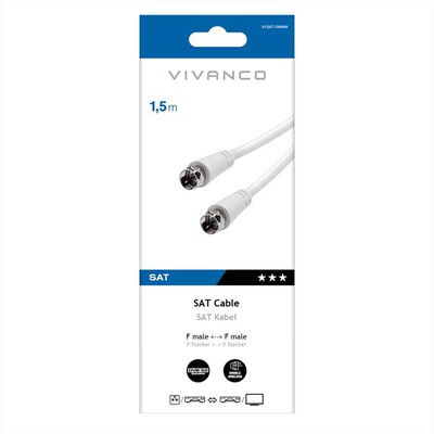 SBS - Receiver connection,F plug.F plug.1,5m-Bianco