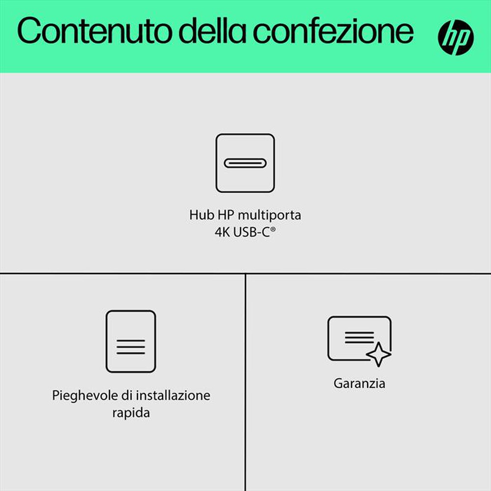 "HP - HUB MULTIPORTA 4K USB-C-Nero"