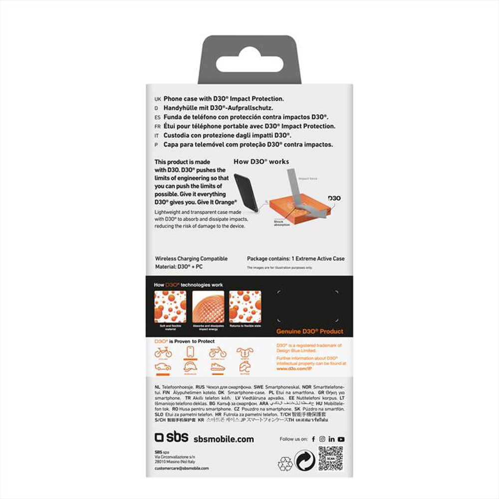 "SBS - Cover D3O iPhone 16 Pro TED3OCOVIP1661P-Trasparente"