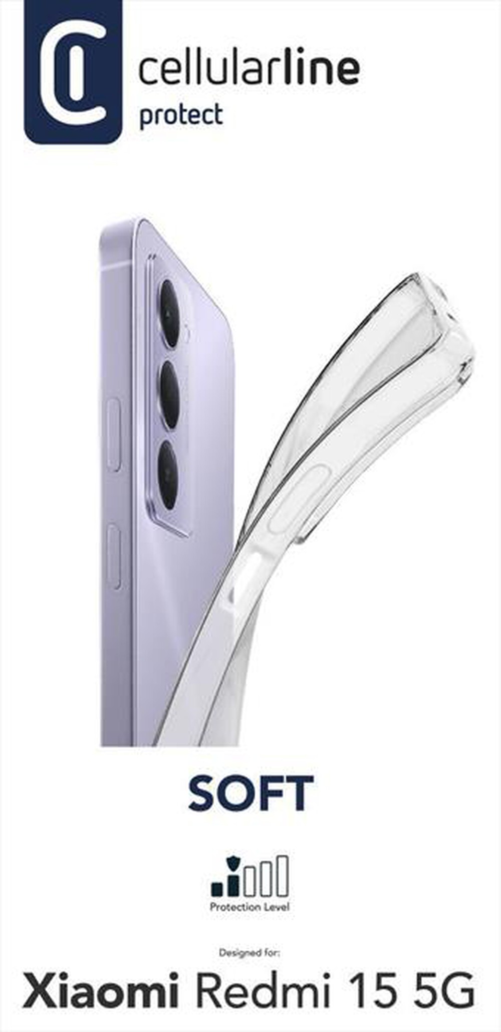 Immagine del prodotto CELLULARLINE - Custodia gomma morbida SOFT per XIAOMI REDMI 15 5G-Trasparente