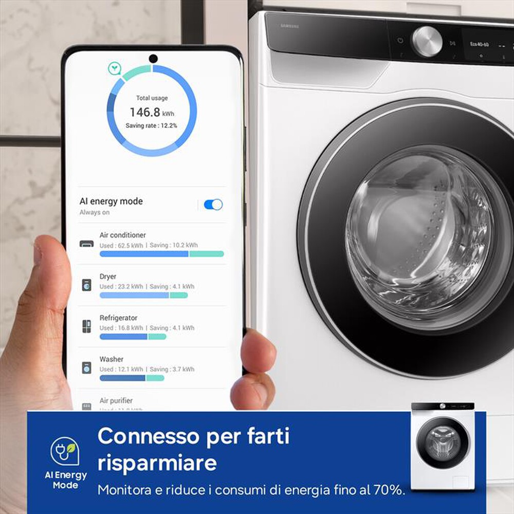 Immagine del prodotto SAMSUNG - Lavatrice WW90DG6U85LKU3 9 Kg Classe A-bianco