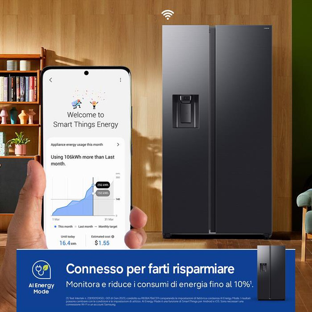 Immagine del prodotto SAMSUNG - Frigorifero side by side RS70F64KEFEF Classe E-Antracite