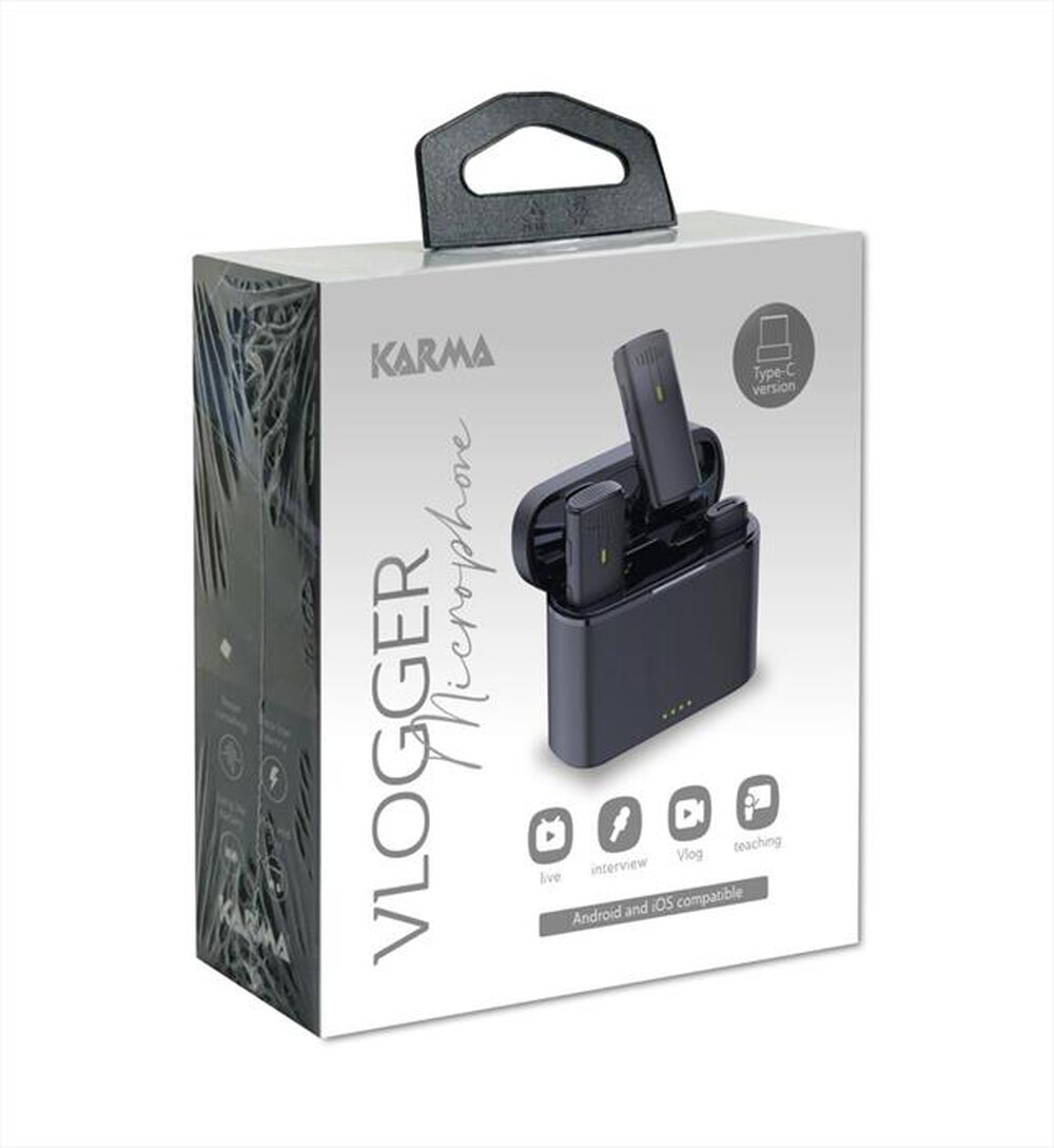 Immagine del prodotto KARMA - Doppio Radiomicrofono VLOGGER PLUS-Nero e giallo